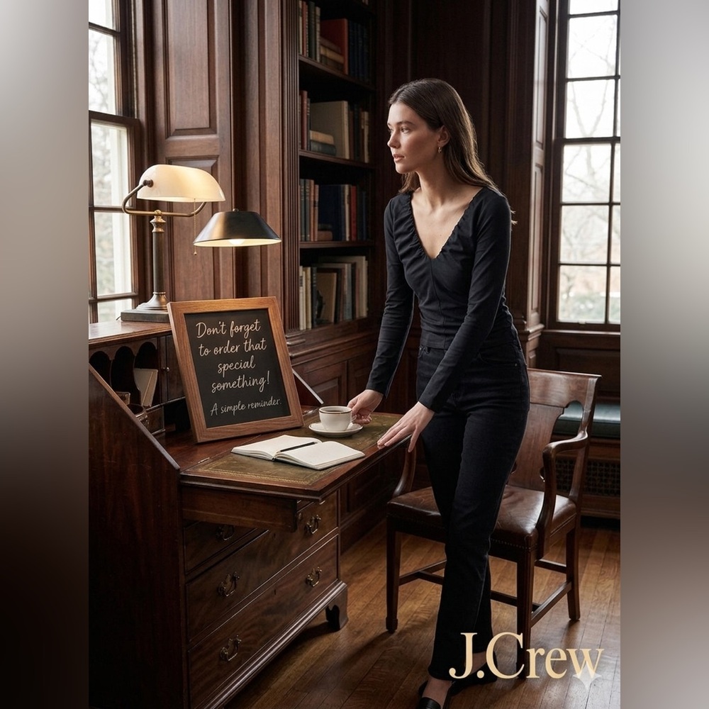 J. Crew Black Long Sleeve Top